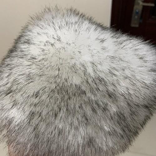Long Pile 5-7cm Imitation Black Dyed Tip Fox Fur Plush Faux White Fur Fabric DIY Shoes Coat Collar Vest Pillow Toy 180CM*50CM