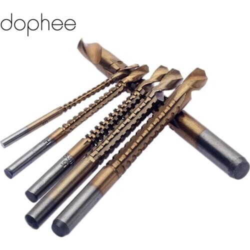 Dophee 6pcs Drills Accessories Woodworking Tool Titanium Coated HSS Drill Bits For Wodd Metal Cutter Ferramentas 3/4/5/6/6.5/8MM