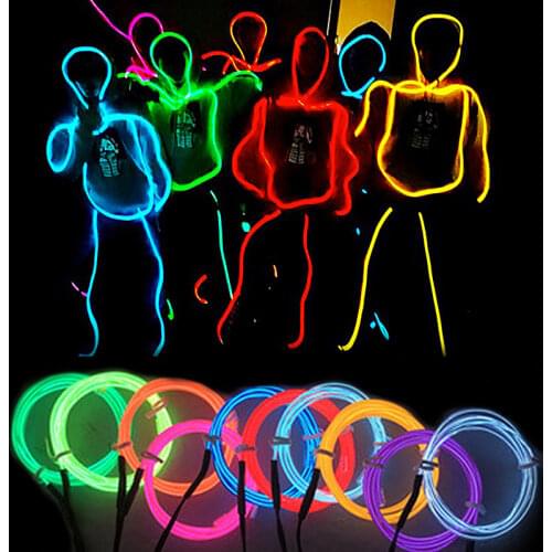 EL Wire Flash Rope Tube Cable 1/3/5M LED Strip Flexible Neon Lamp Glow String Light Shoes Clothing Party Dance Car LED Strip