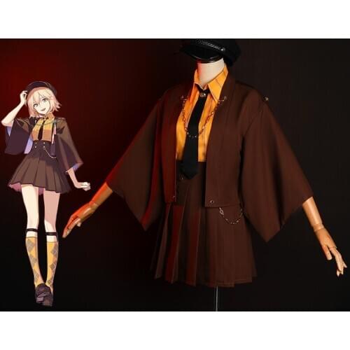FGO Fate Grand Order Okita Souji Moon Girlfriend Boyfriend Uniform Coat Shirt Dress Anime Cosplay Costumes Halloween Fancy Suits