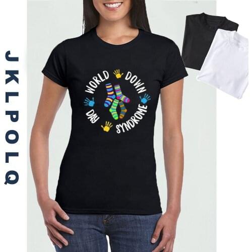JKLPOLQ Womens T-Shirt World Down Syndrome Day Awareness Socks Down Right Kids Gift Vintage Short Sleeve Cotton Tops Tee