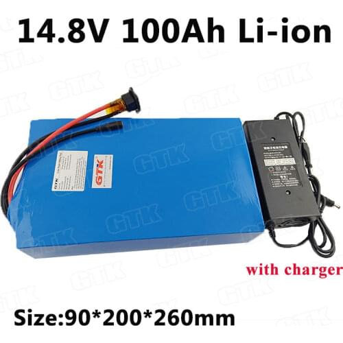 GTK PVC 14.8V 100Ah lithium battery pack 3.7V li ion cells with BMS for inverter solar energy scooter+10A charger