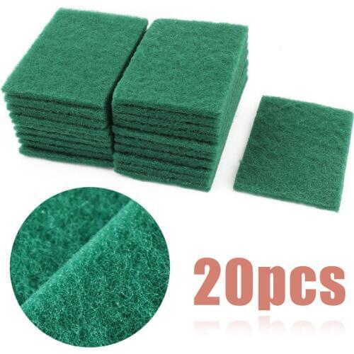 20pcs/lot Useful Green Sponge Bowl Dishwash Sponge Kitchen Clean Scrub Cleaning Pads