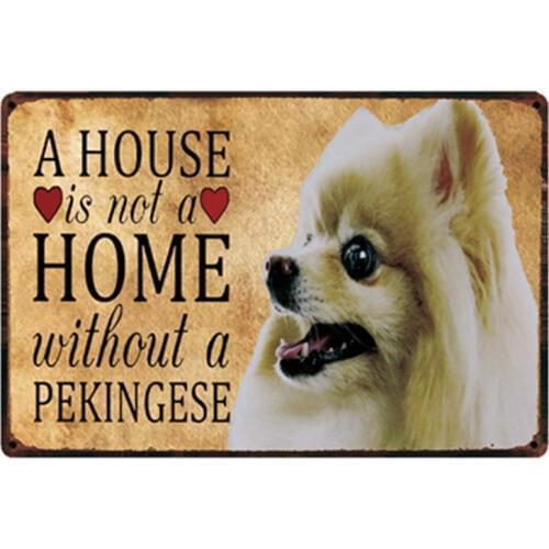 [ Kelly66 ] Dogs Pekingese Metal Sign Tin Poster Home Decor Bar Wall Art Painting 20*30 CM Size y-2114
