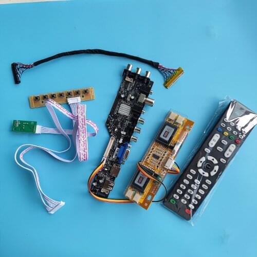 Kit For LM190E03 1280x1024 4 CCFL panel screen remote kit LCD AV DVB-T DVB-T2 digital HDMI USB VGA TV controller board driver