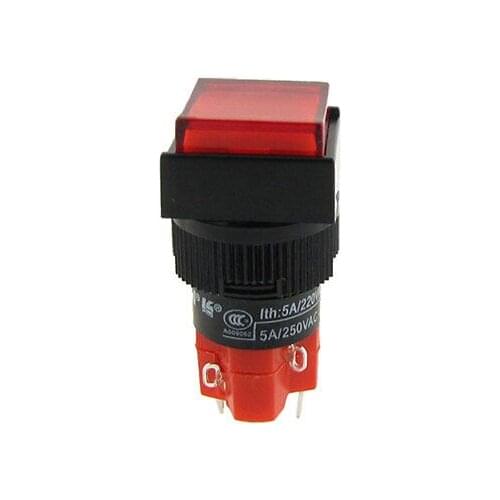 AC250V 5A Red Momentary Push Button Switch Indicator Lamp Voltage DC 24V