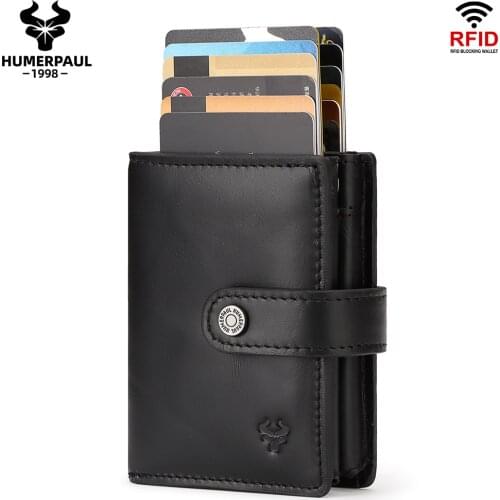 Credit Card Holder Men Slim Anti Protect Travel ID Cardholder Aluminum Metal Rfid Coin Wallet Quality Designer Porte Carte