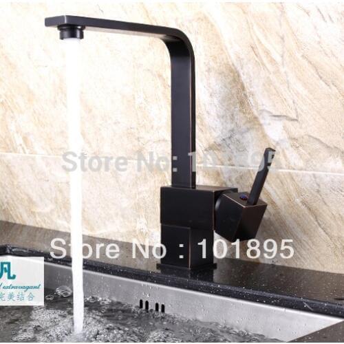 L15706 - Luxury Deck Mounted Black Color Brass Kitchen Tap