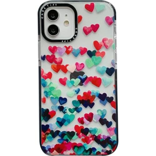 Fashion Gradient Little Hearts Case for iPhone 12 Pro Max Back Phone Cover for 12Mini 11Pro Max X XS XR 8 7 Plus SE 2020 Capa