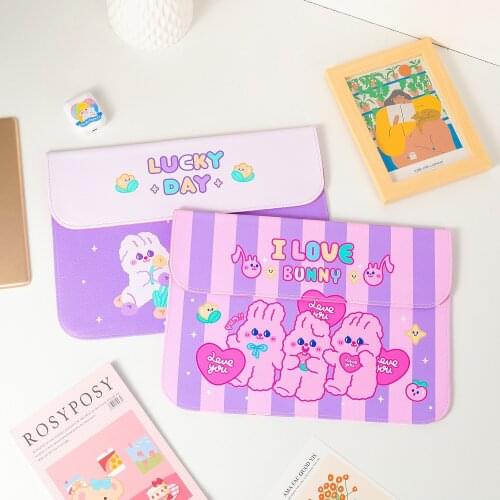 Cartoon Bunny 12.9 13 13.3inch Mac Ipad Case Cute Laptop Liner Bag Travel Business Laptop Case Protective Cover Sleeve Pouch