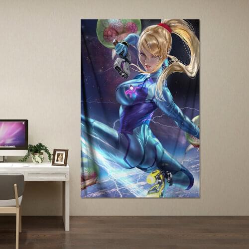 Print Canvas Video Game METROID Samus Sexy Girl Art Poster Wall Art Custom Living Room Bedroom Hanging Picture Painting Art