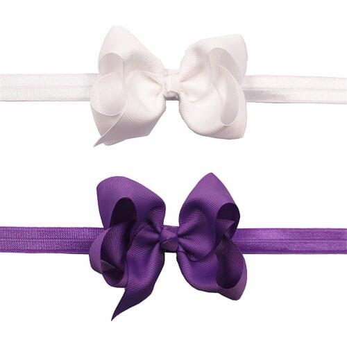 4 Inches Lovely Handmade Bowknot Baby Girls Elastic Hairband Candy Color Bows Children Headwear Clothing Accessories Kids Gifts