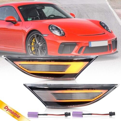 Squential Led Side Marker Indicator Blink Turn Signal Light For Porsche 911 991 718 981 982 Cayman Boxster Carrera Targa Turbo
