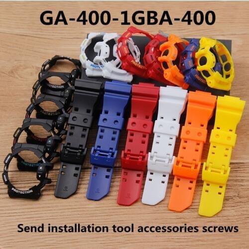 Watch accessories Suitable for Casio GSHOCK GA-400-1GBA-400 strap case resin rubber plastic strap case Mens womens watch band