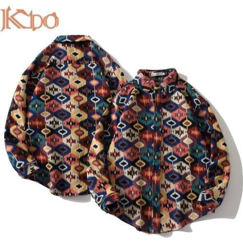 Men Shirt Vintage Long Sleeve M L XL XXL Turn Down Collar Spring/Autumn Outwear Casual Loose Soft Floral Printed Cardigan