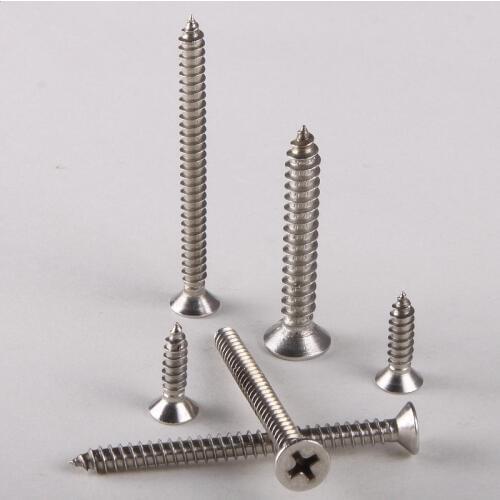 15PCS 304 Stainless Steel Countersunk Head Tapping Screw / Flat Head Self-Tapping Screw M4 * 40mm
