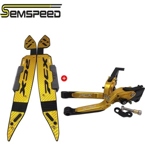 SEMSPEED Foldable and Stretchable Handbrake 2PCS Sets for Motorcycle Fits Honda PCX 125 150 2019 2020 Footrest Motorbike Braking