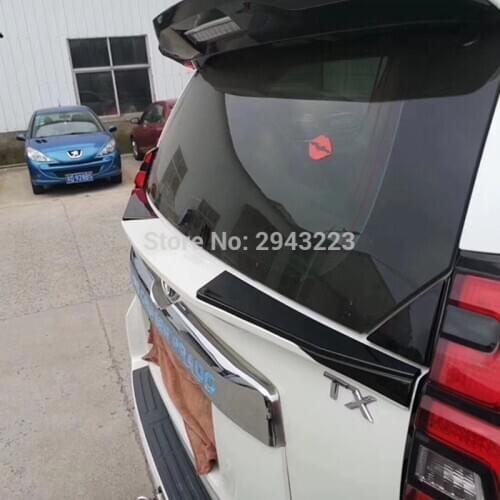 Car Styling For Toyota Cruiser Prado FJ150 FJ 150 2010-2019 ABS Plastic White Black Color Rear Boot Trunk Wing Middle Spoiler