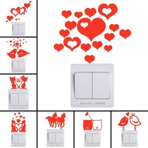 Luminous Sticker Wedding Party Decoration Glow in the Dark Switch Sticker Home Decor Wall Glowing Sticker Romantic Love Decal
