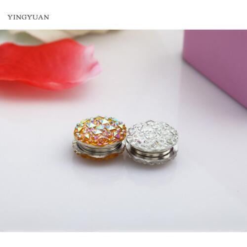 XT16 1PC Round square flower resin Magnet Inlay rhinestones Elegant magnet brooch hijab accessories muslim pin scarf buckle