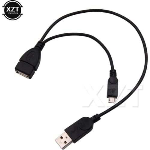 1PCS Host Power Splitter Micro USB Male to USB A Male Female Adapter Cable for SAMSUNG/SONY Y Splitter 1 in 2 OTG Cable NEW