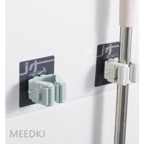 1pcs non-marking suction cup mop hanger toilet hole-free mop rack mop clip bathroom clip hanger