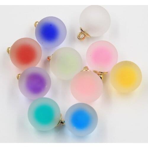 10pcs Charms Frosted Symphony Acrylic Color Ball 16mm Pendants Crafts Making Findings Handmade Jewelry DIY for Earrings Necklace