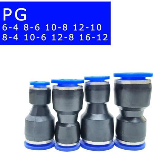 10PCS High Quality PG Series Unequal Diameter Air Tube Fitting Straight Union,One Touch Push In Pneumatic Fitting Connectors