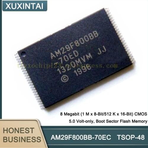20Pcs/Lot AM29F800BB-70EC AM29F800BB TSOP48 8 Megabit (1 M x 8-Bit/512 K x 16-Bit) CMOS 5.0 Volt-only, Boot Sector Flash Memory