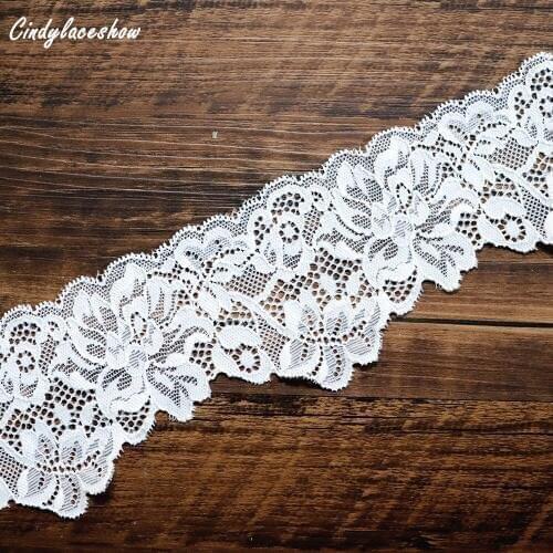 3 Meters Elastic White Floral Lace Trims Lace Ribbon Band For Sewing Crafts Bra Underwear Decoration Lace Handmade Accessory DIY