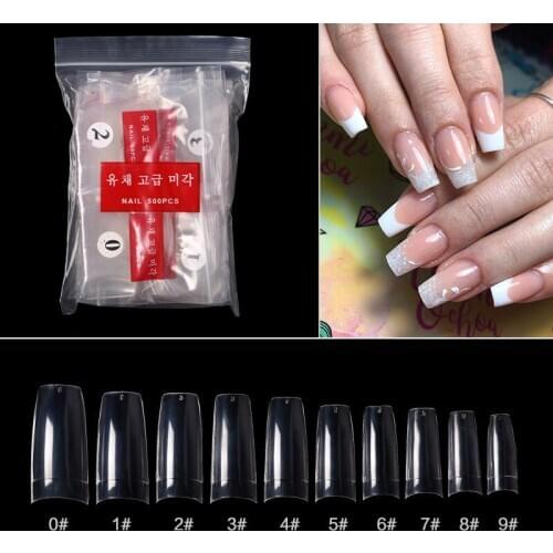 500PCS Clear Nail Tips Half Cover False French Finger Acrylic Nails Gel UV Tools Fake Nail Art Salon Tips Design Manicure Tools
