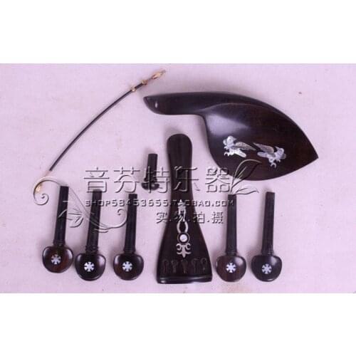 Violin accessories 5 string quality ebons inlaying shell rebec column tailpiece
