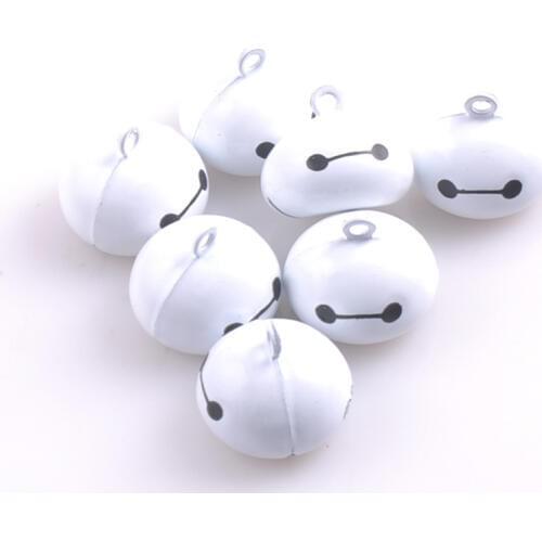 White Iron Loose Beads Cartoon Jingle Bells Christmas Decoration Pendants DIY Crafts 21mm 1pcs CP0587X