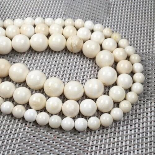 Natural shell white Round beads Punch loose beads isolation bead for Jewelry Making DIY for bracelet necklace 6 8 10 12mm
