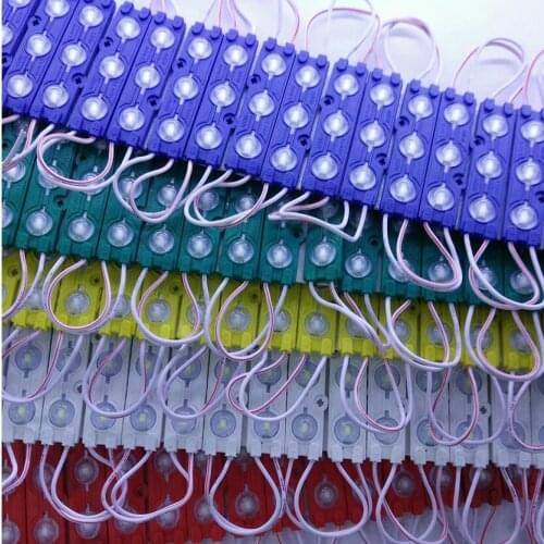 Free shipping 5730 3LED injection led module DC 12V with lens Waterproof IP65 White / Warm White / Red / Green / Blue / Yellow