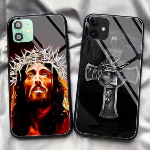 Bible jesus christ christian cross Phone Case Tempered Glass For iPhone 11 Pro XR XS MAX 8 X 7 6S 6 Plus SE 2020 12 Pro Max Mini