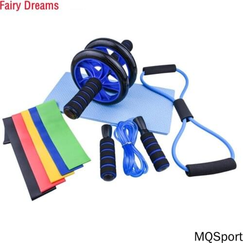 Home Fitness Equipment Ab Roller Resistance Band Skipping Rope 8 Shape Elastic Band Sets