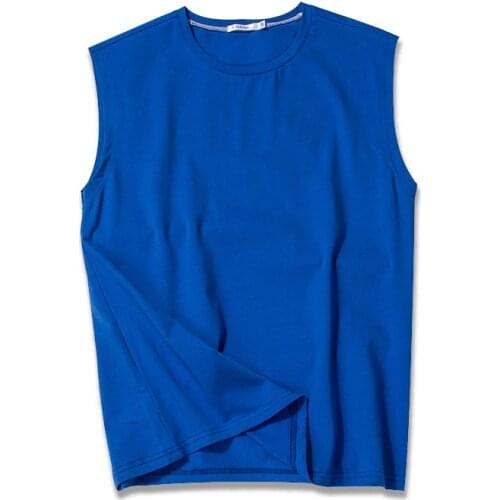 2019 Summer Men Tshirt New Fashion Loose Trend Sleeveless T Shirt Mens Print Large Size Cotton Short Sleeve