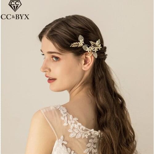 CC 100% Handmade Hair Stick Combs Flower Shape Engagement Wedding Accessories For Bride Girls 2pcs Diy White Color Yarn M099