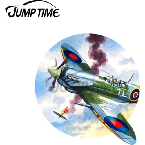 JumpTime 13 x 10cm For WW2 RAF Spitfire Dogfight VAN Car Sticker Trunk Motorcycle Laptop Windows Decal Windows Vinyl Car Wrap