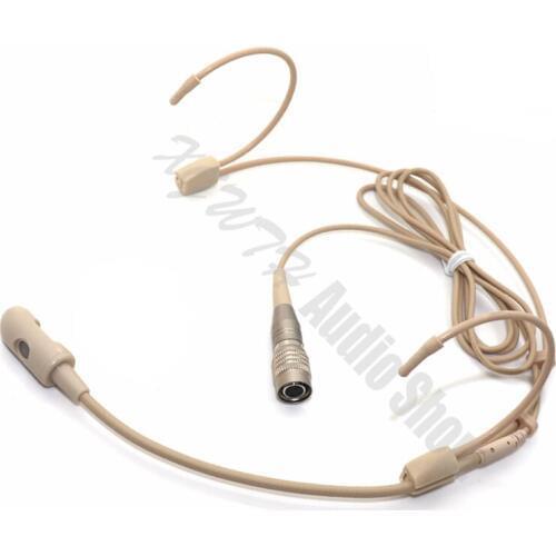 Condenser Conference Unidirectional Headset Microphone 4Pin TA4F For Audio Technica Beige