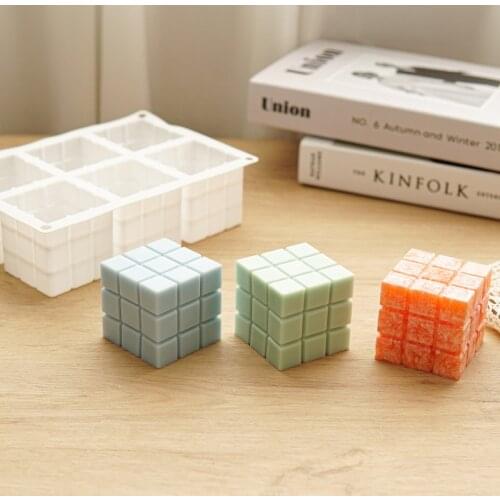 Square magic cube silicone mold Candle silicone mold Cake mold decoration gypsum mold Ice chocolate mold