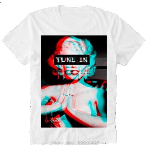 Summer Men Cotton T Shirt Trippy Psychedelic Marilyn Monroe Tune In Drop Out Lsd Mdm Acid Tshirt Cool Tees Tops