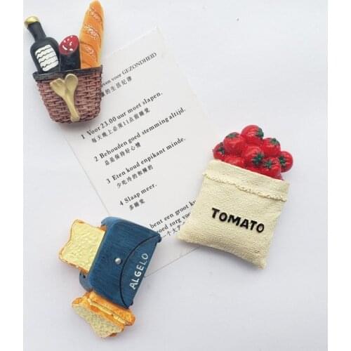 3D Magnets for Refrigerators Home Decoration Magnetic Sticker Sticky Note Creativity Simulation Food Model Fridge Magnet