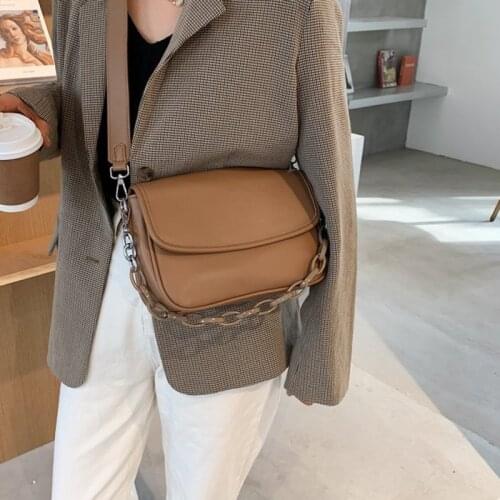 Small Ladies Solid Color Shoulder Messenger Bags PU Leather Women Handbags And Purses