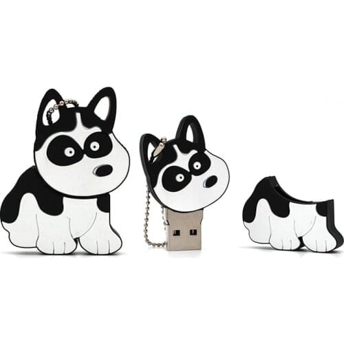 Mini cartoons dog pendrive 128GB 64GB 32GB usb flash drive 16GB 8GB 4GB Black white usb stick pen drive