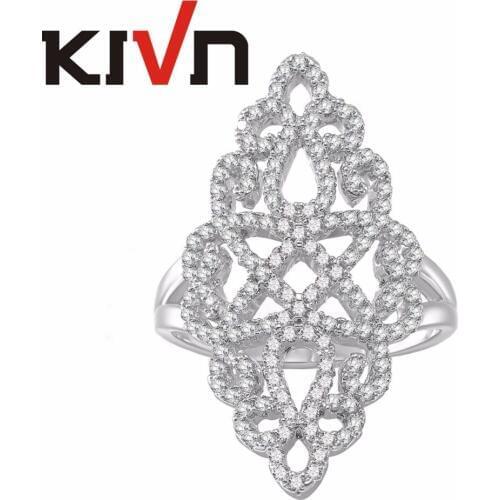 KIVN Fashion Jewelry Elegant Luxury Pave CZ Cubic Zirconia Rings for Women Girls Christmas Mothers Day Promotion Birthday Gifts