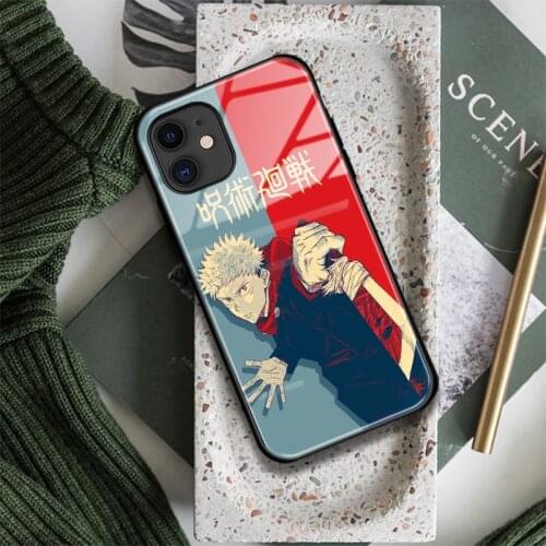 Yuji Itadori Jujutsu Kaisen Glass Soft Silicone Phone Case FOR iPhone SE 6s 7 8 Plus X XR XS 11 12 Mini Pro Max Cover Shell
