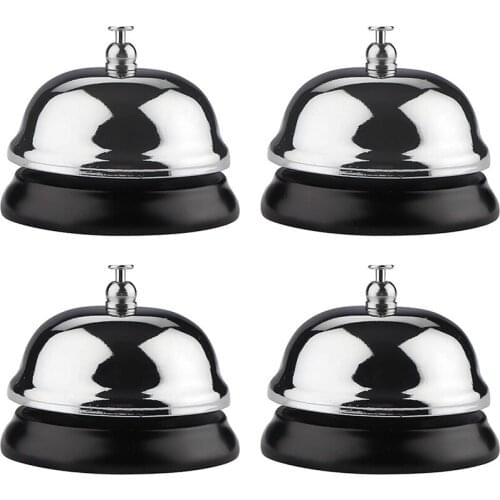 4-Pack Table Bell, Reception Bell for Hotel Reception / Restaurant / Bar, Porter Kitchen Counter Bell, Table Bell