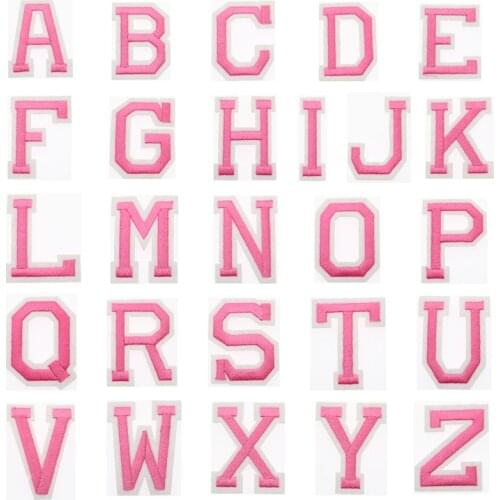 1 Set Of English Letters Pink Mixed Embroidery Patch DIY Clothing Stickers Decorative Decals Delicate Embroidery Letter Stickers